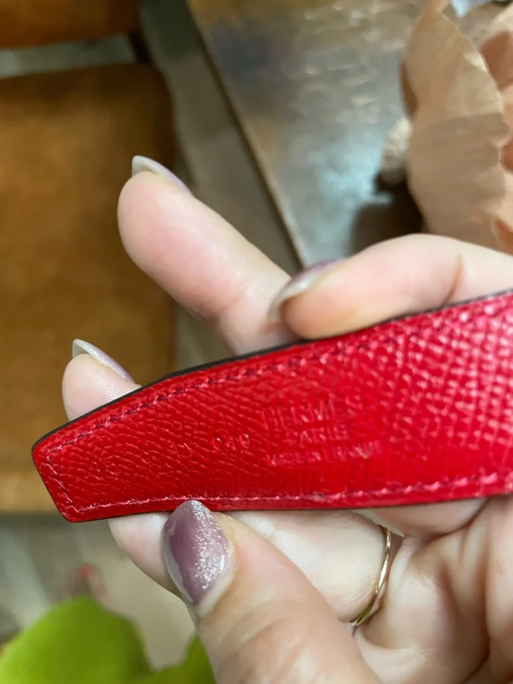 Hermes Red/plum duel sided Leather Belt - Picture 8 of 8